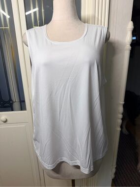 Unbranded White 2X Plus Size  Stretch Activewear Workout Tank Top Athleisure